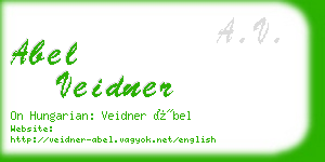 abel veidner business card